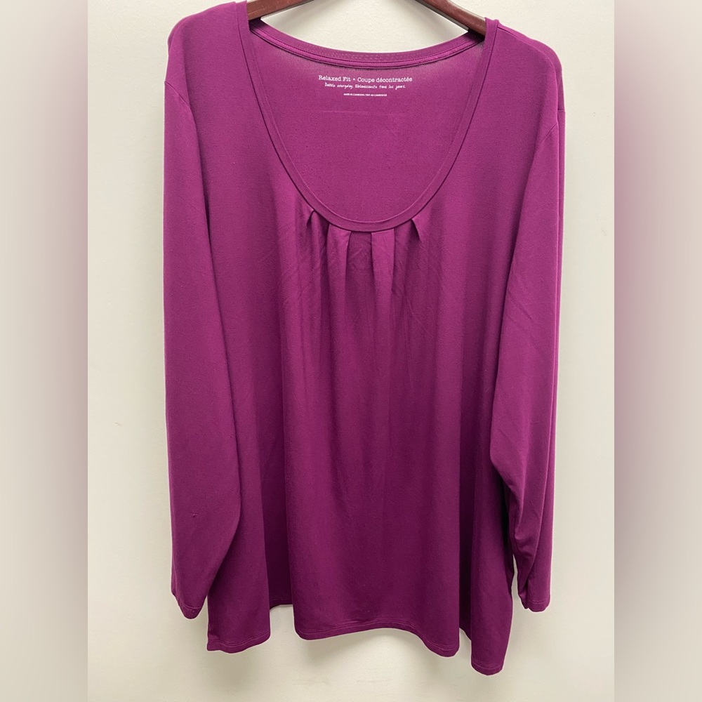 Penningtons Purple Relaxed Fit Long Top / Shirt Size 3x